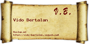Vido Bertalan névjegykártya
